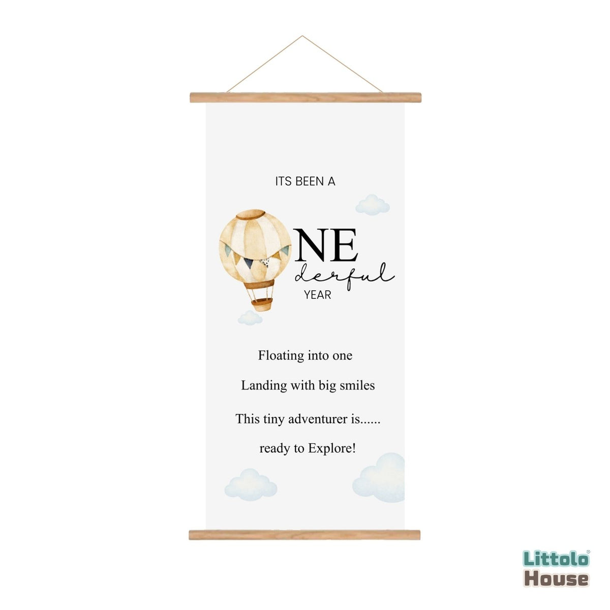 One-derful Year 1st Birthday Milestone Hanging Banner D178 | Pack of 1 | Black White