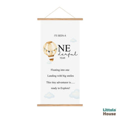 One-derful Year 1st Birthday Milestone Hanging Banner D178 | Pack of 1 | Black White