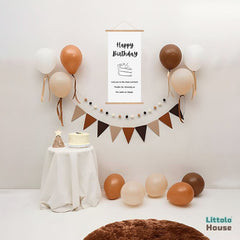 Happy Birthday Milestone Hanging Banner Style 2 D179 | Pack of 1 | Black White