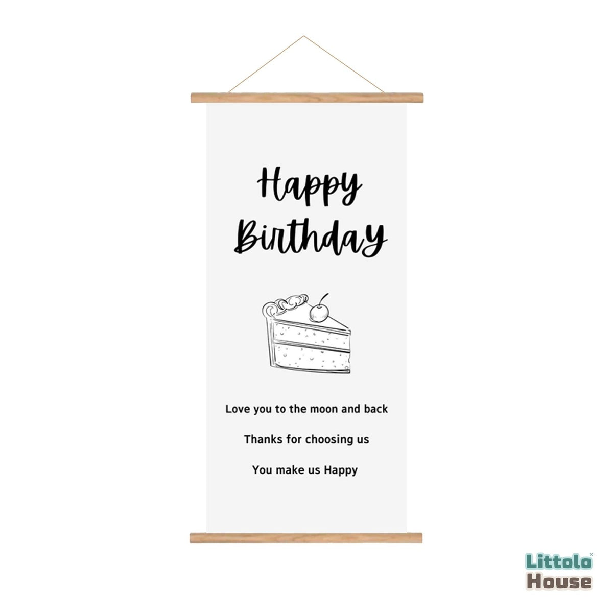 Happy Birthday Milestone Hanging Banner Style 2 D179 | Pack of 1 | Black White