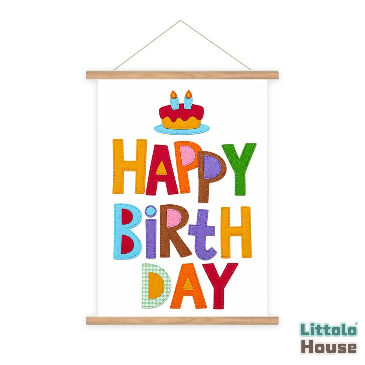 Colorful Birthday Cake Milestone Hanging Banner D204 | Pack of 1 | Multicolor Dark Shades