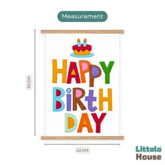 Colorful Birthday Cake Milestone Hanging Banner D204 | Pack of 1 | Multicolor Dark Shades