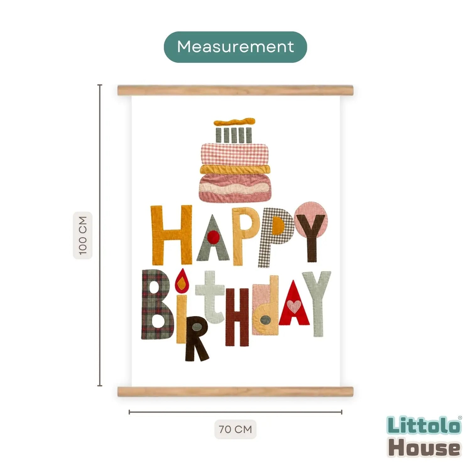 Colorful Birthday Cake Milestone Hanging Banner D205 | Pack of 1 | Multicolor Pastel Shades