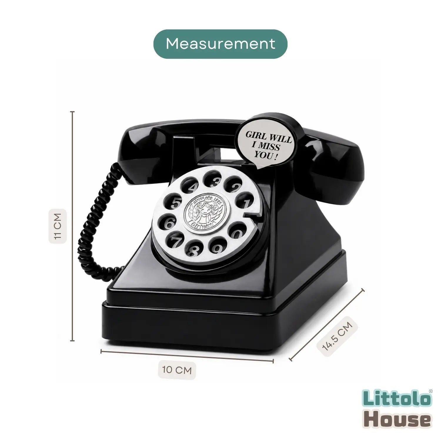 Classic Rotary Dial Telephone D206 | Pack of 1 | Black