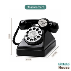 Classic Rotary Dial Telephone D206 | Pack of 1 | Black