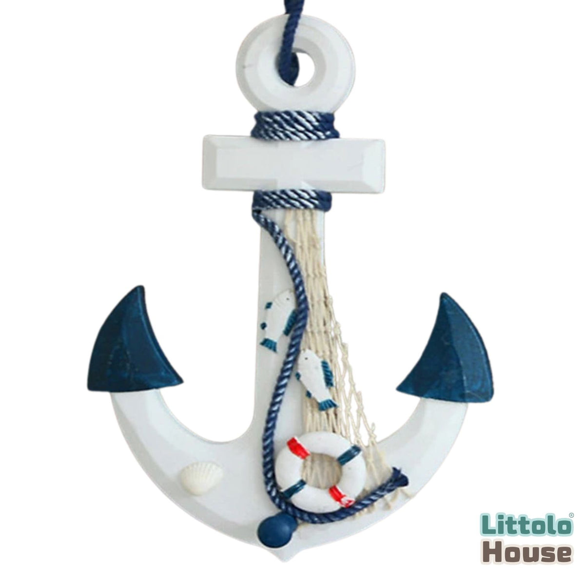 Baby Ship Anchor | Miniature Wooden Decorative |Navy Blue