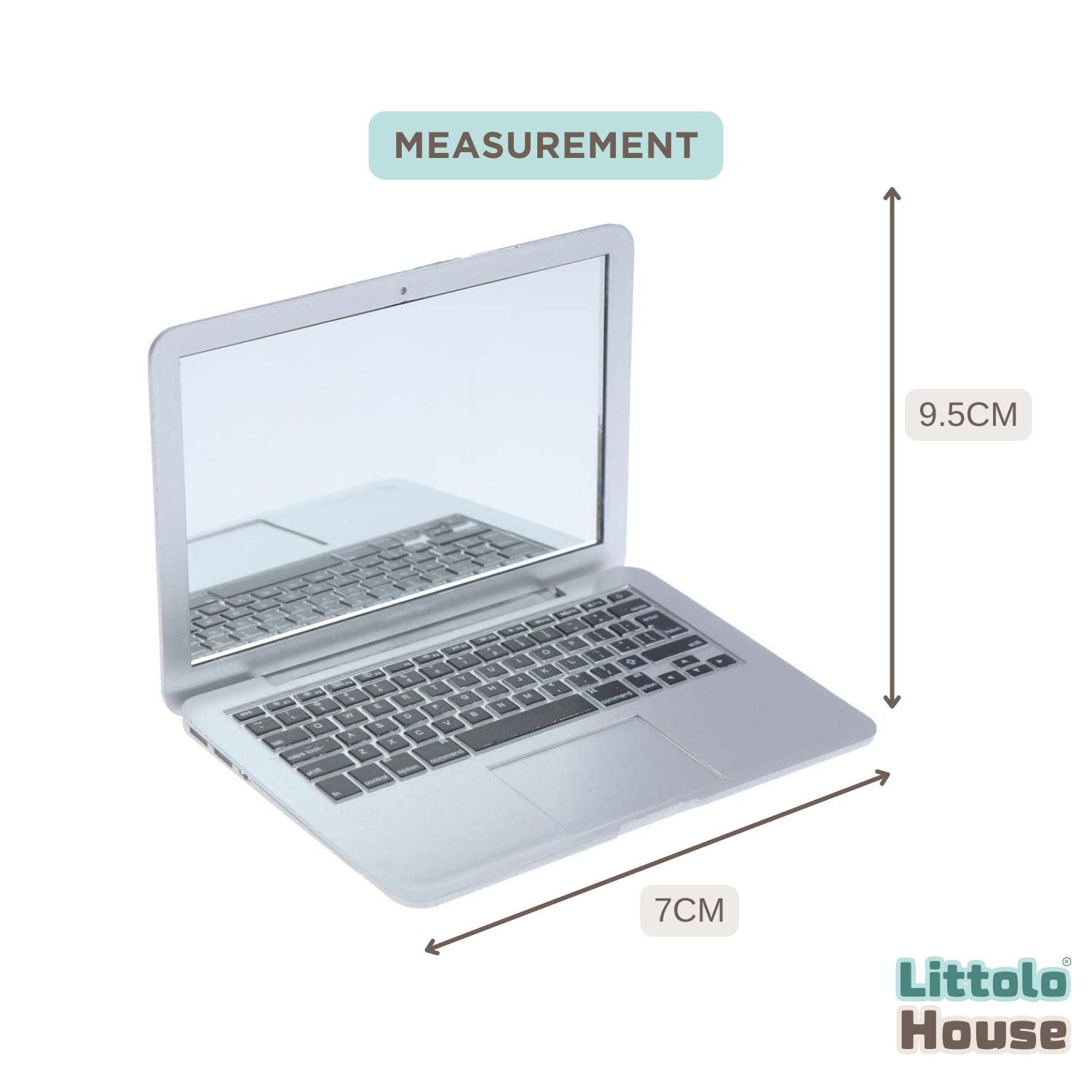 Baby Laptop | Miniature | Silver