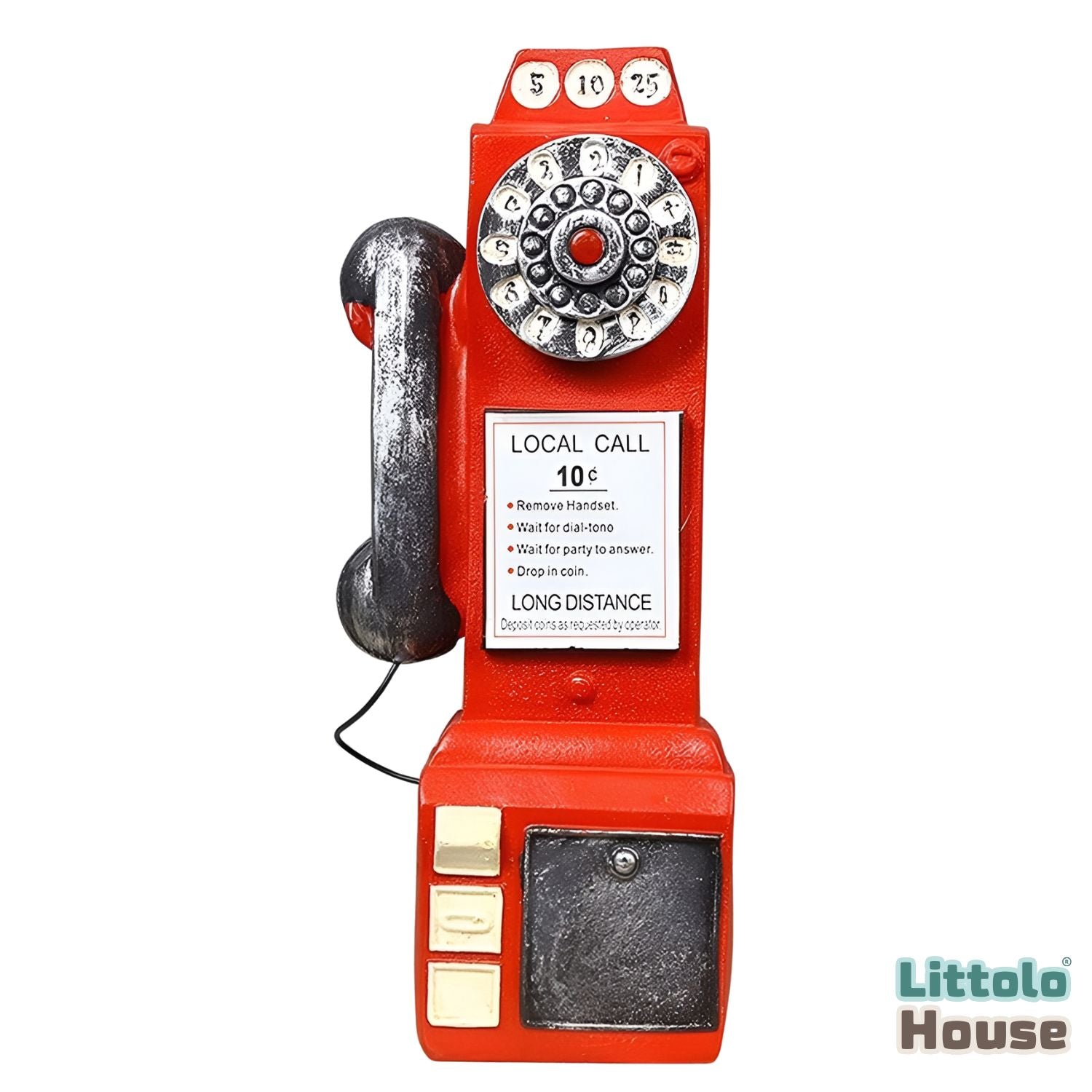 Baby Vintage Rotary Dial Telephone | Miniature | Red