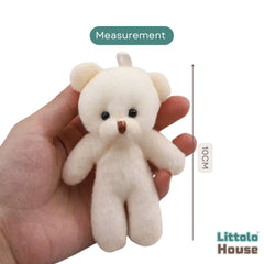 Mini plush soft teddy bear toy TY116 | Pack of 1 | Cream