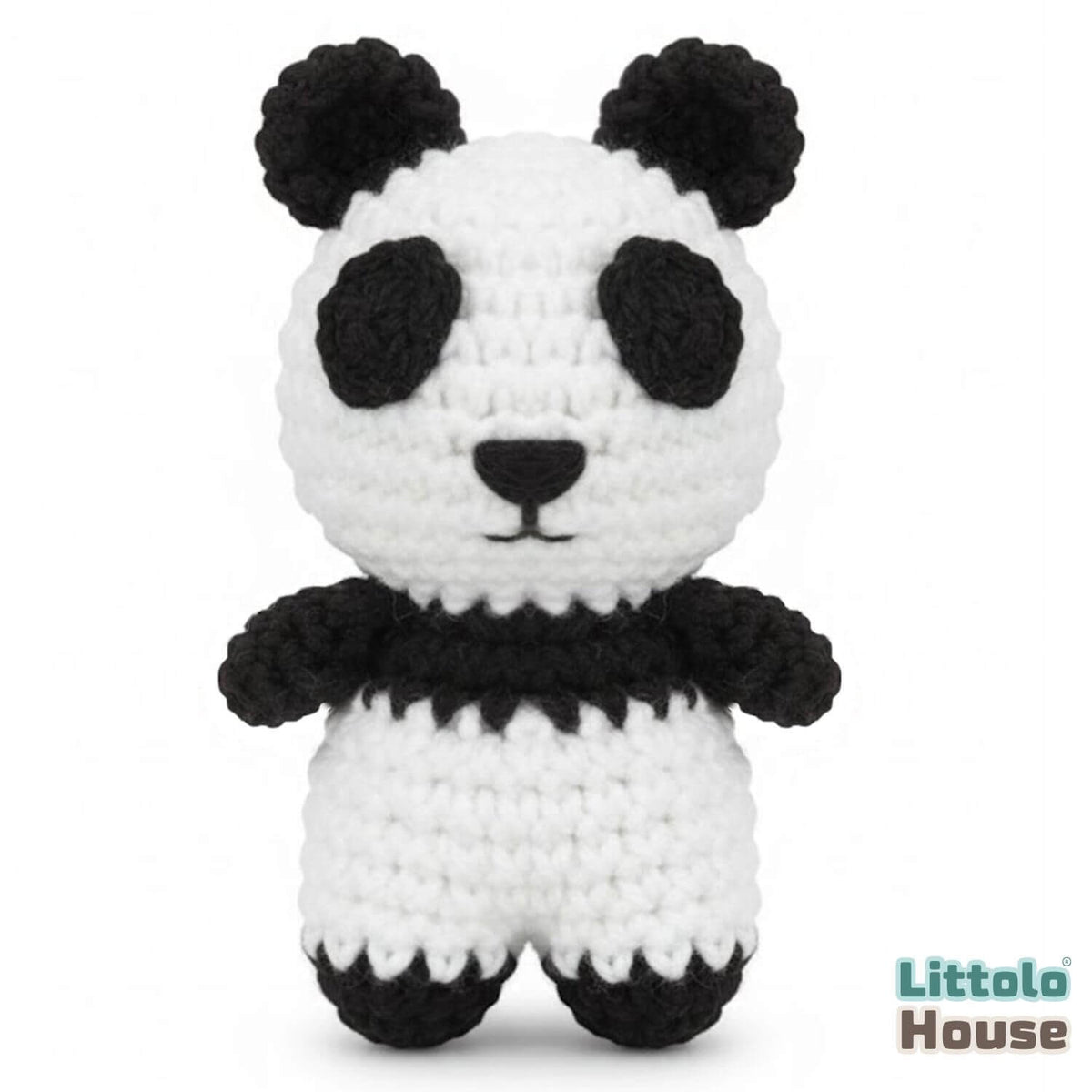 Crochet Panda Teddy Toy Style 2 TY121 | Pack of 1 | Black White