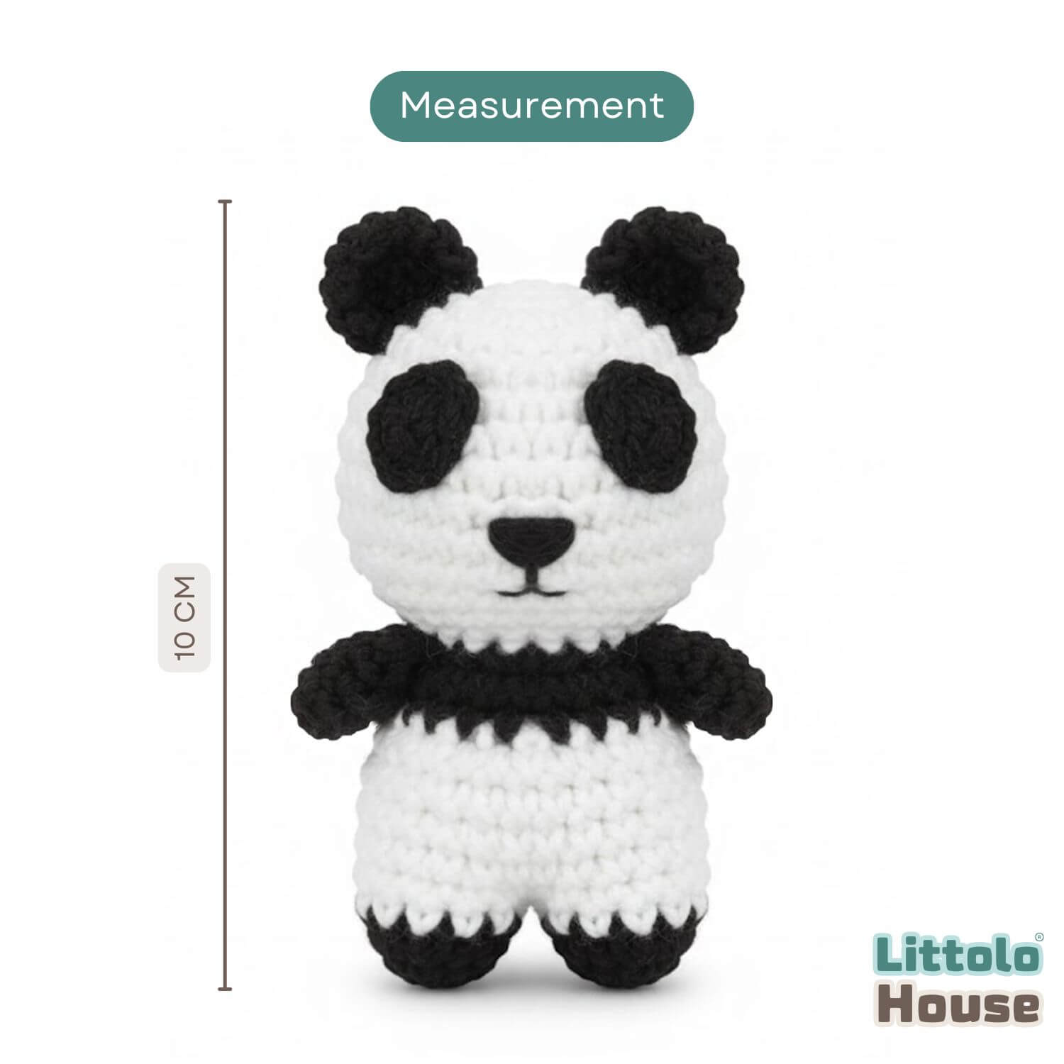 Crochet Panda Teddy Toy Style 2 TY121 | Pack of 1 | Black White