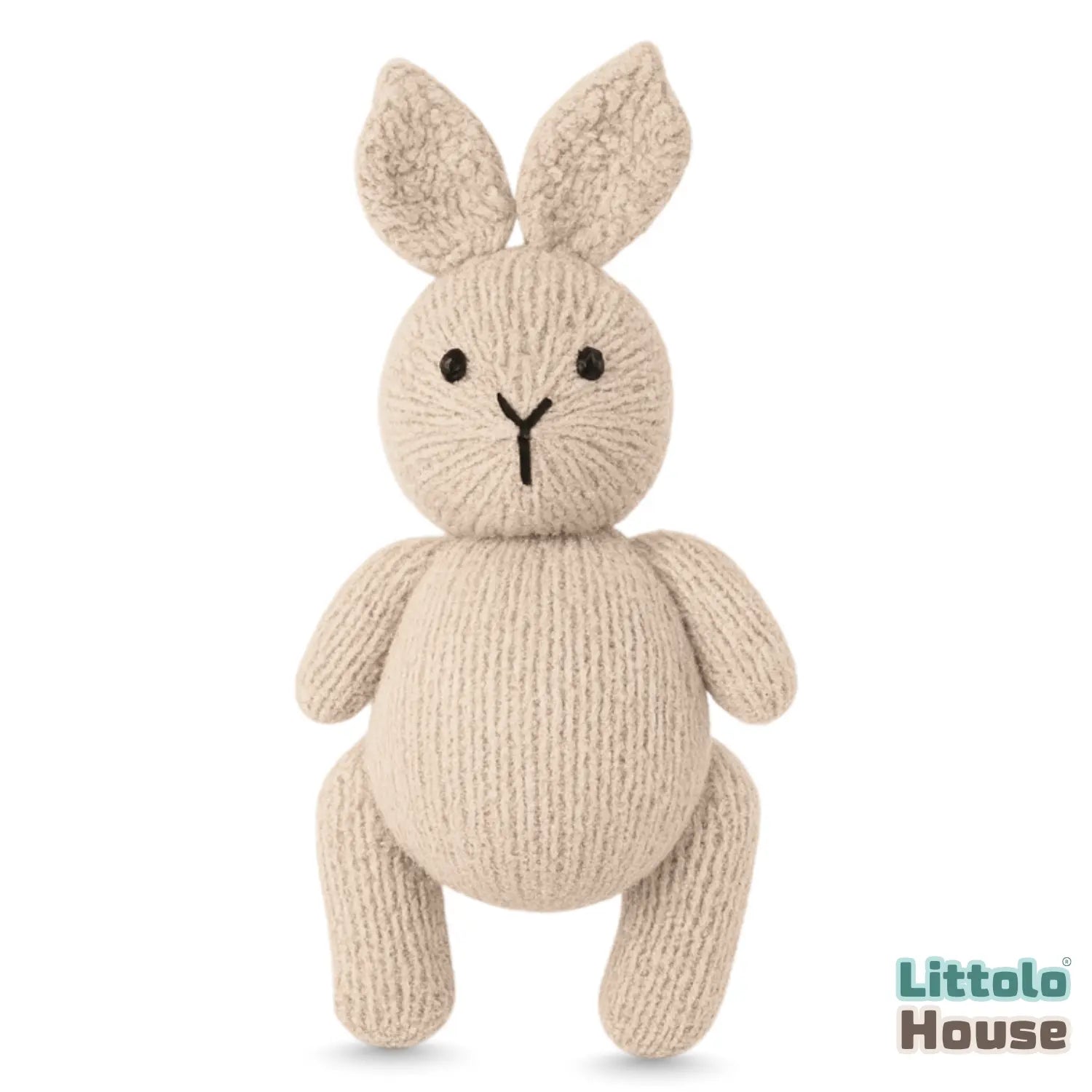Plush Knitted Bunny Teddy Toy TY180 | Pack of 1 | Beige