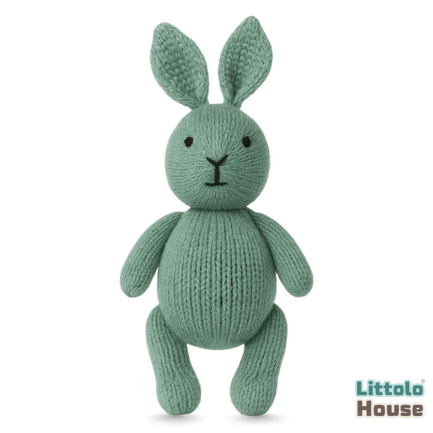 Plush Knitted Bunny Teddy Toy TY180 | Pack of 1 | Bean Green