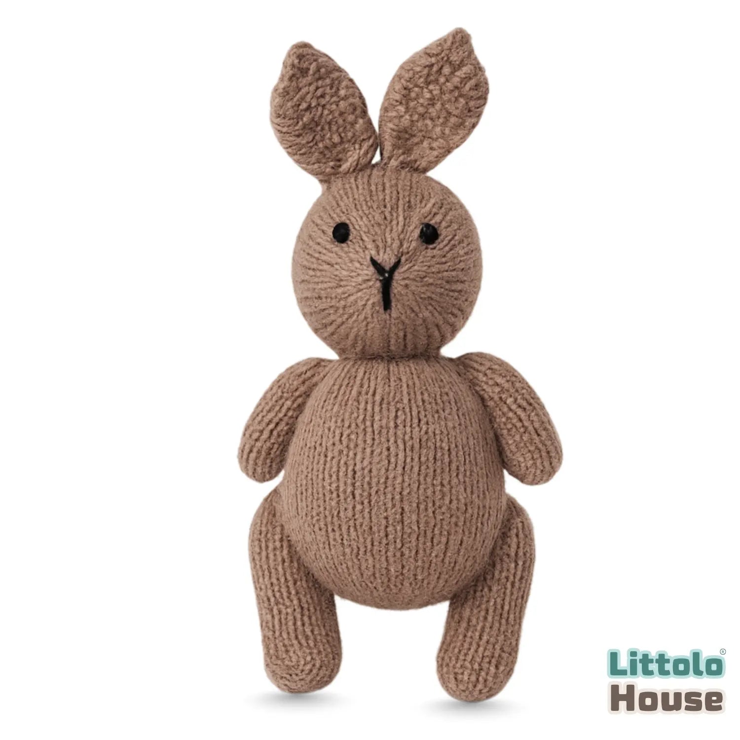 Plush Knitted Bunny Teddy Toy TY180 | Pack of 1 | Brown