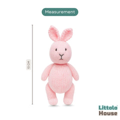 Plush Knitted Bunny Teddy Toy TY180 | Pack of 1 | Light Pink