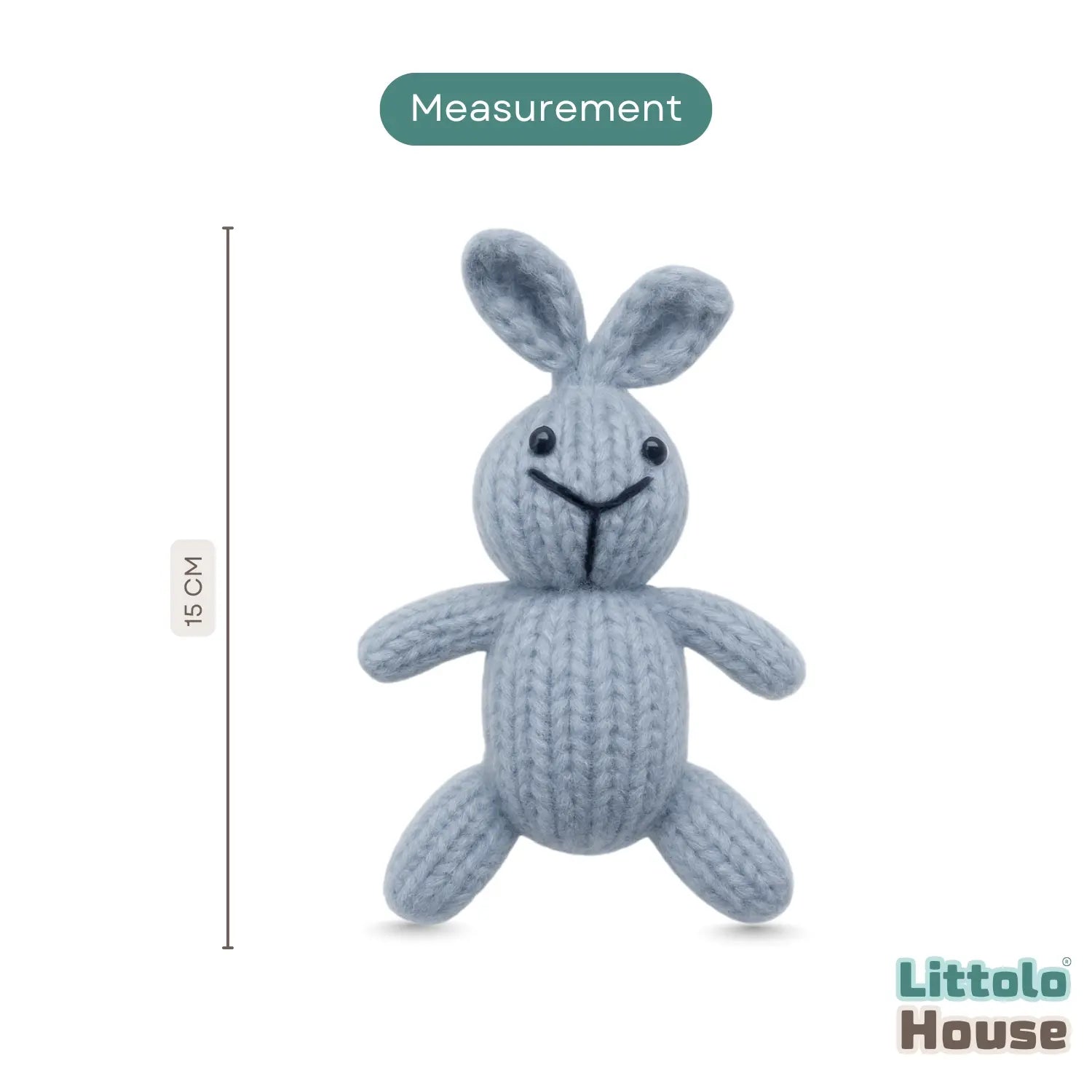 Crochet Bunny Teddy Toy TY181 | Pack of 1 | Grey