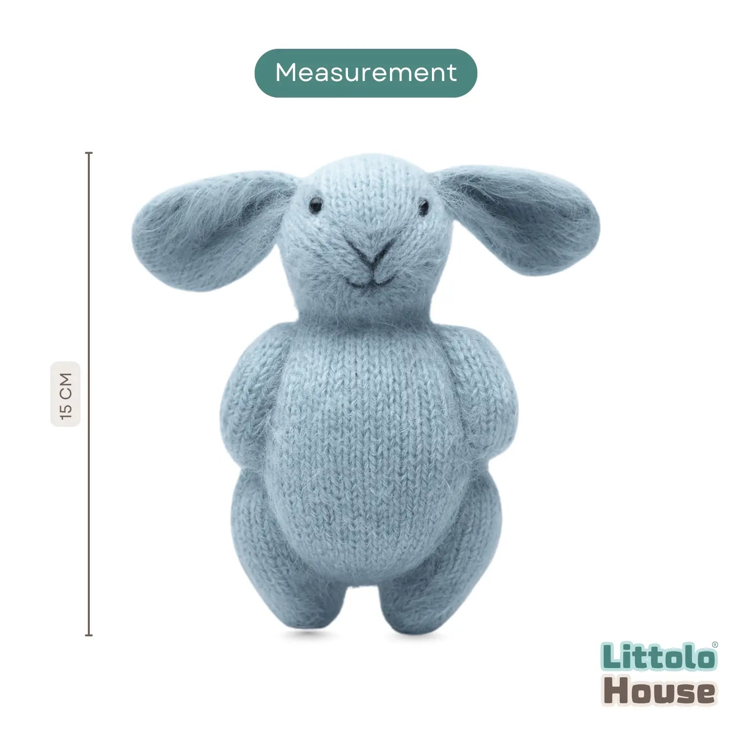 Hand-Knitted Bunny Toy TY182 | Pack of 1 | Blue