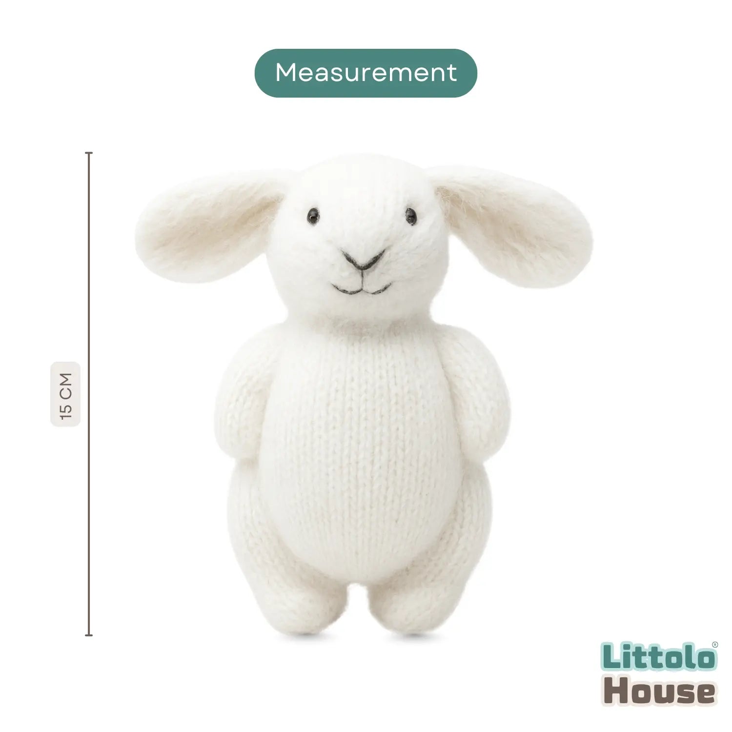 Hand-Knitted Bunny Toy TY182 | Pack of 1 | White