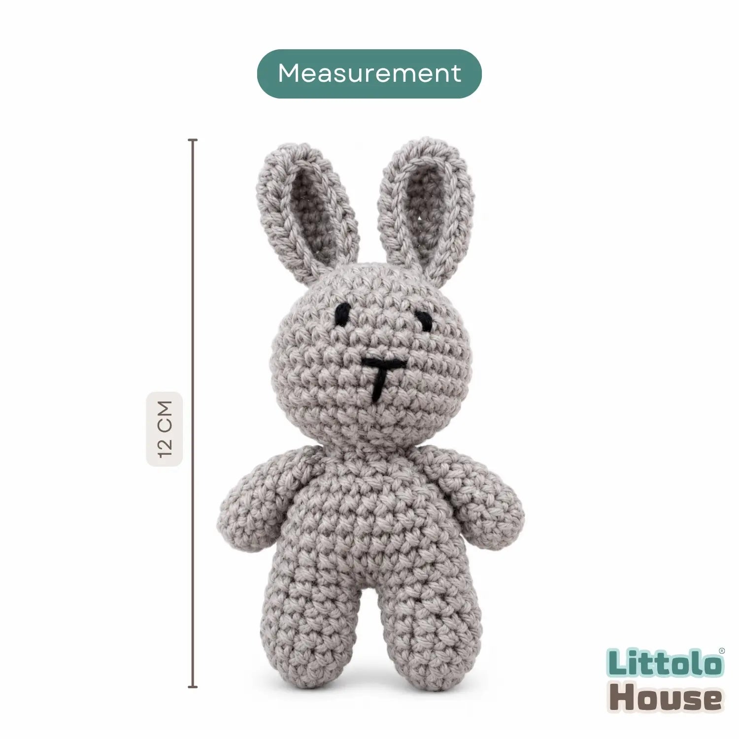Misty Bunny Crochet Soft Toy TY186 Style 1 | Pack of 1 | Grey