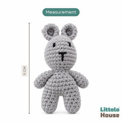 Misty Bear Crochet Teddy Toy Style 2 TY208 | Pack of 1 | Grey