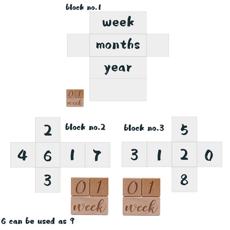 Milestone Blocks Set of 3 | Wooden | Brown