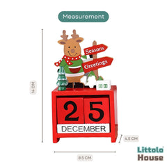 Santa Christmas Calendar Blocks | Wooden | Red