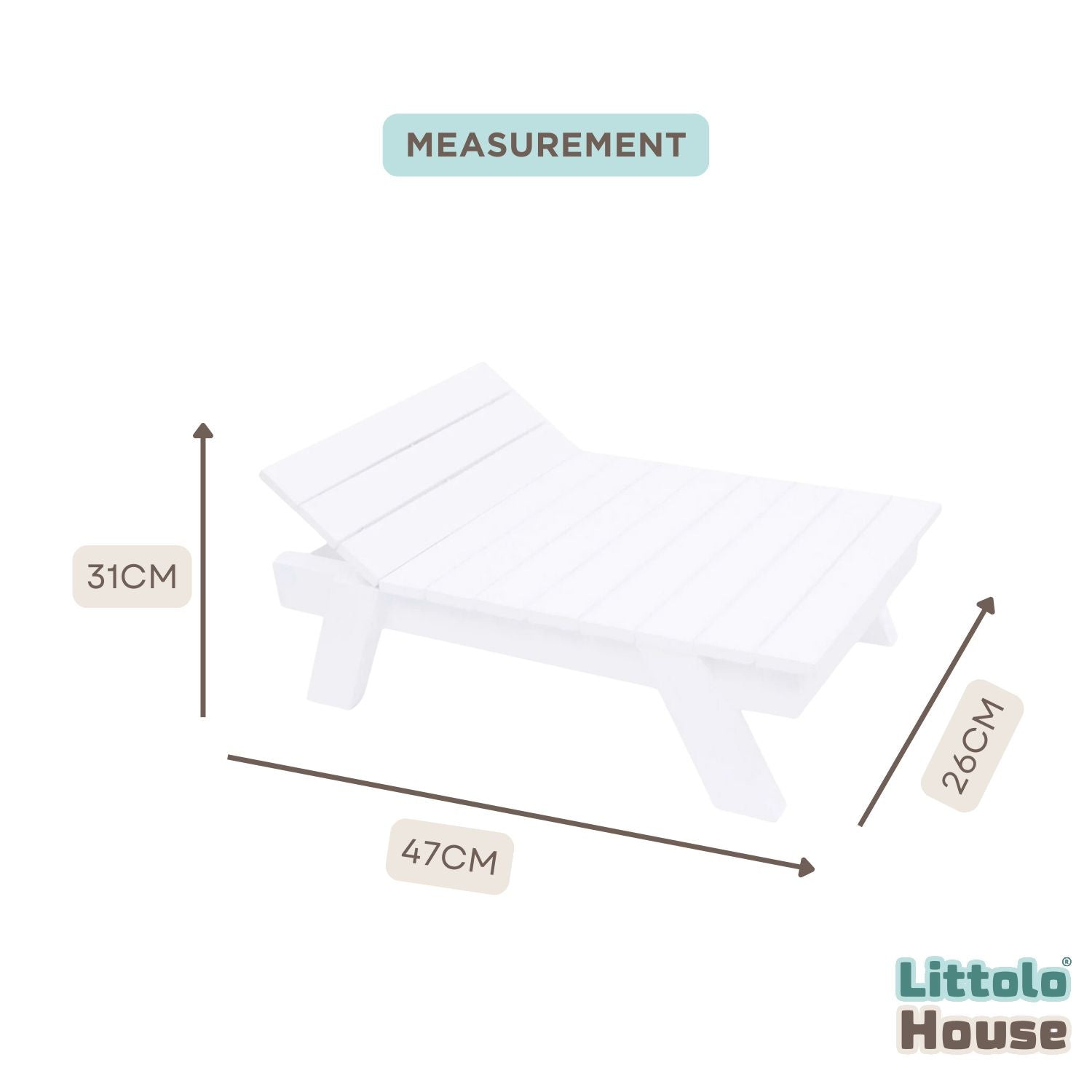 Beach Bench | Wooden Decorative | White