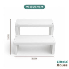 Ladder Step Stool | Wooden Decorative | White