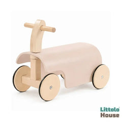 Toddler Ride-On Scooter Prop | Wooden Decorative | Beige