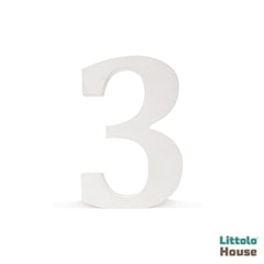 Numeric 3 for Third Birthday | Wooden Decorative | White