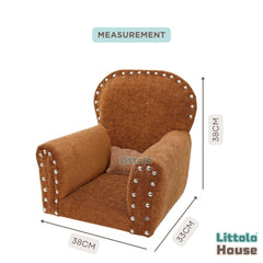 Sofa Chair with Rivet Finishing | Wooden Decorative | Brown