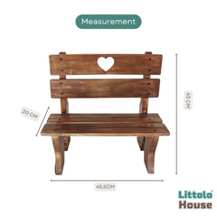 Baby Park Style Heart Cut Bench | Wooden Decorative | Brown