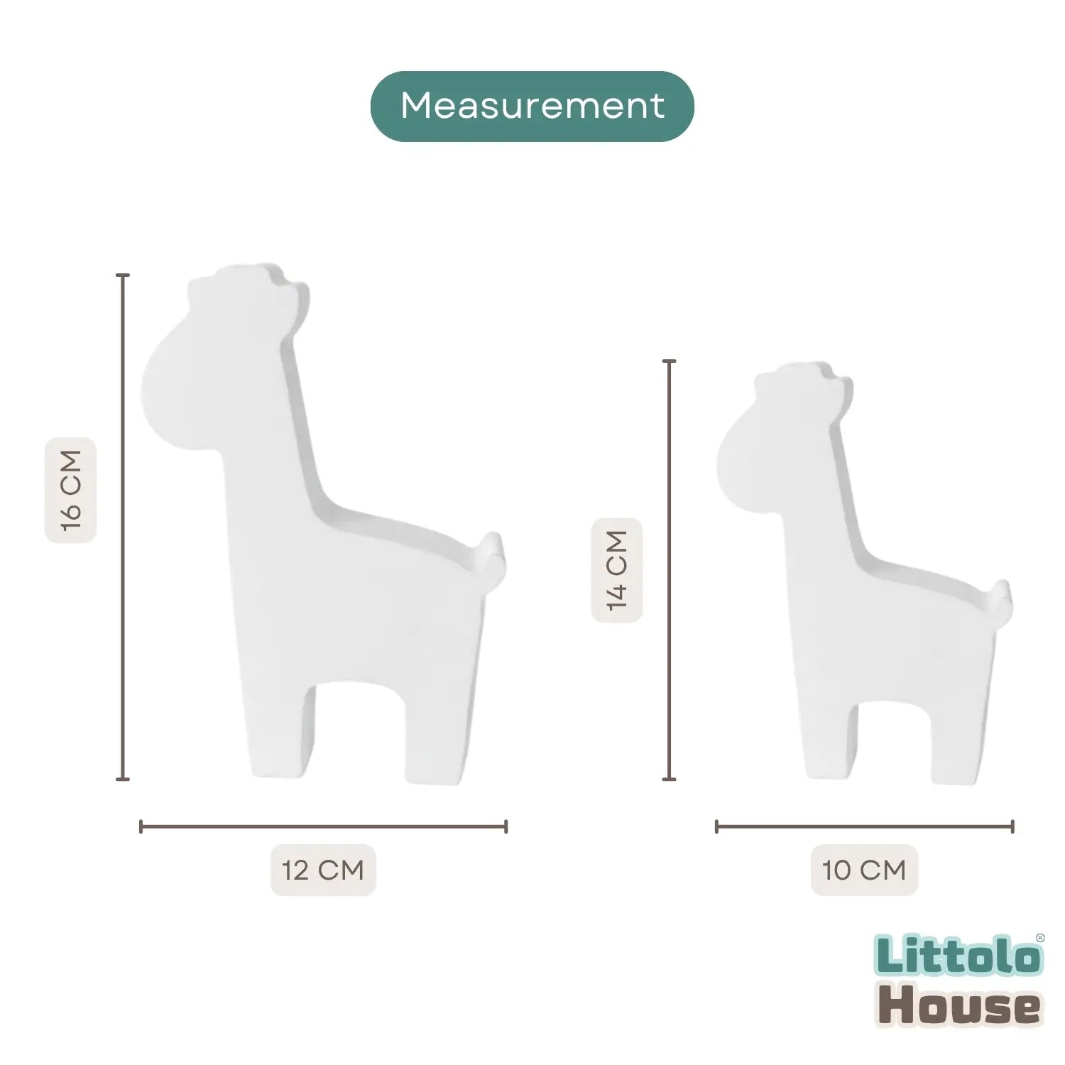 Mini Safari Giraffe Pack of 2 | Wooden Decorative | White