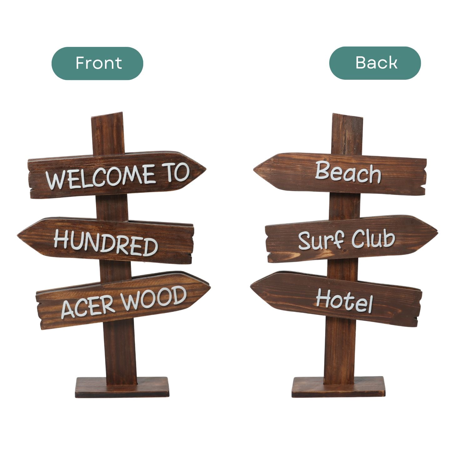 Hundred Acer Wood Mini Sign Board | Wooden Decorative | Brown