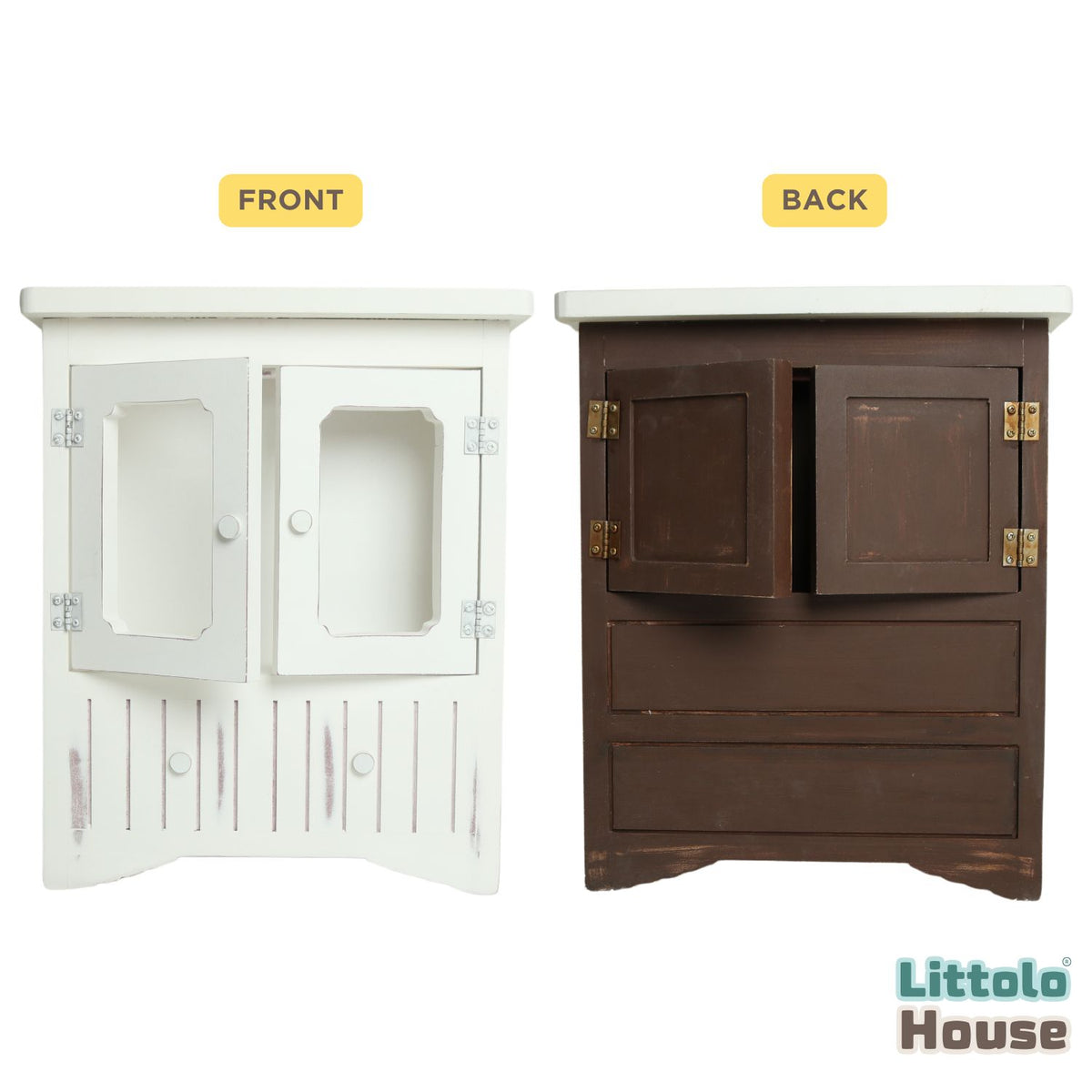 Dual Side Wardrobe Prop  | Wooden Decorative | White Brown