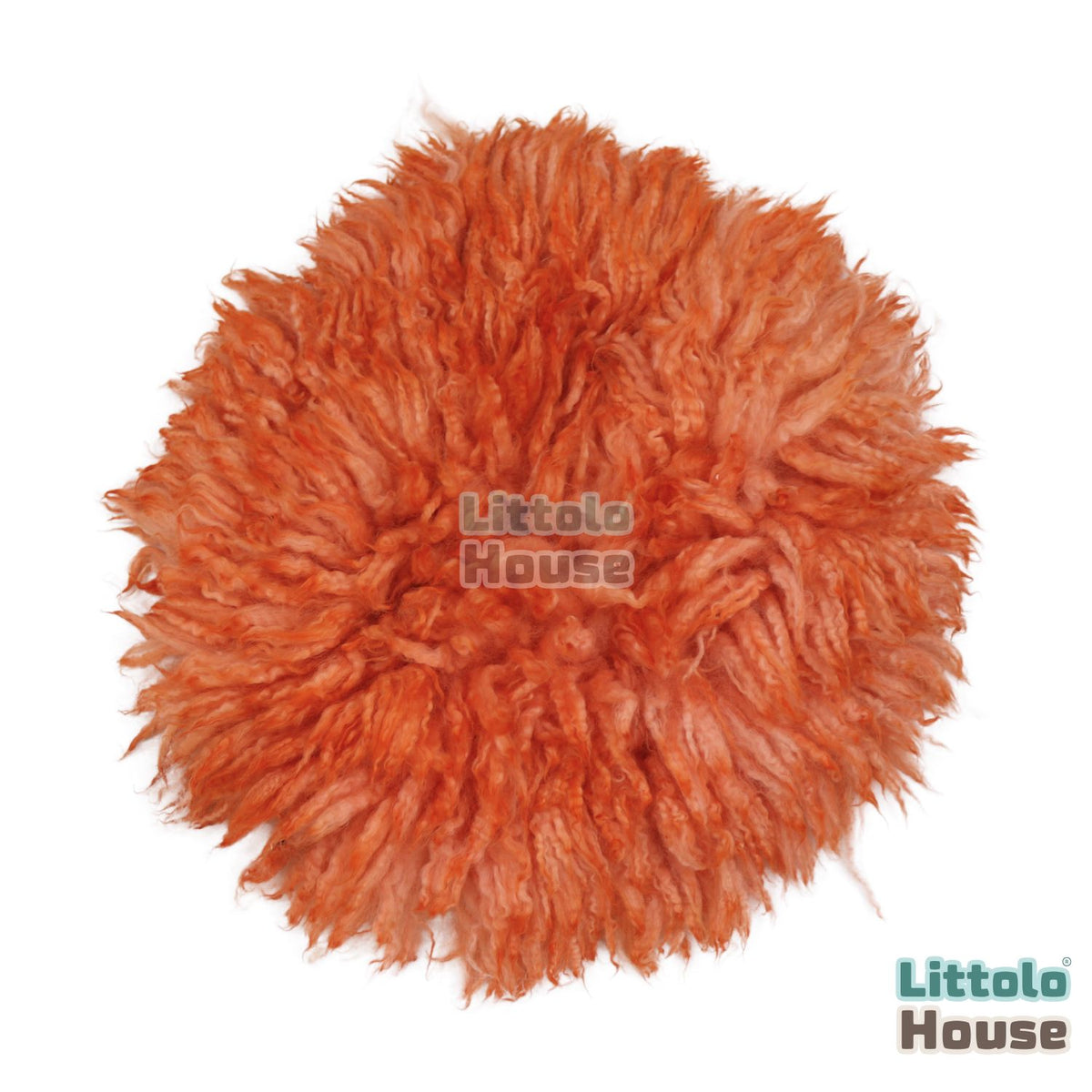 Natural Wool Fleece Dual Shade Curly Fur F005 | 35 CMS | Orange White Shades