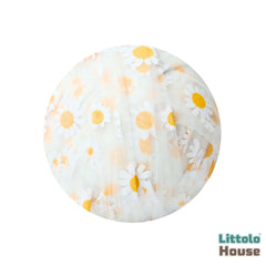 Net Sunflower print Wrap | White