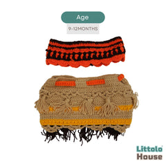 Baby Moana Crochet Toddler Outfit O210 | 1Y | Orange