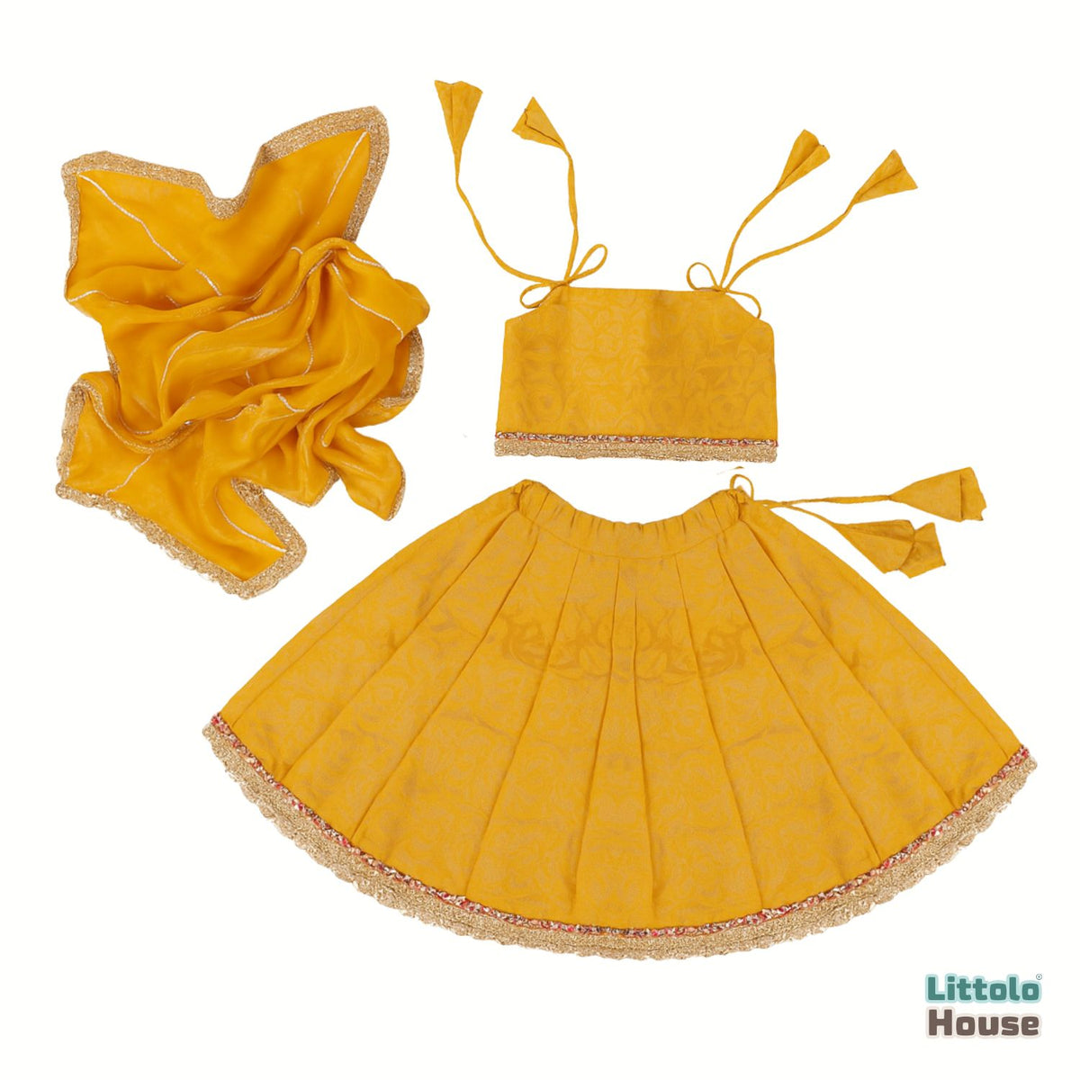 Baby Girl Janmashtami Radha Outfit O221 | 1Y | Mustard Yellow