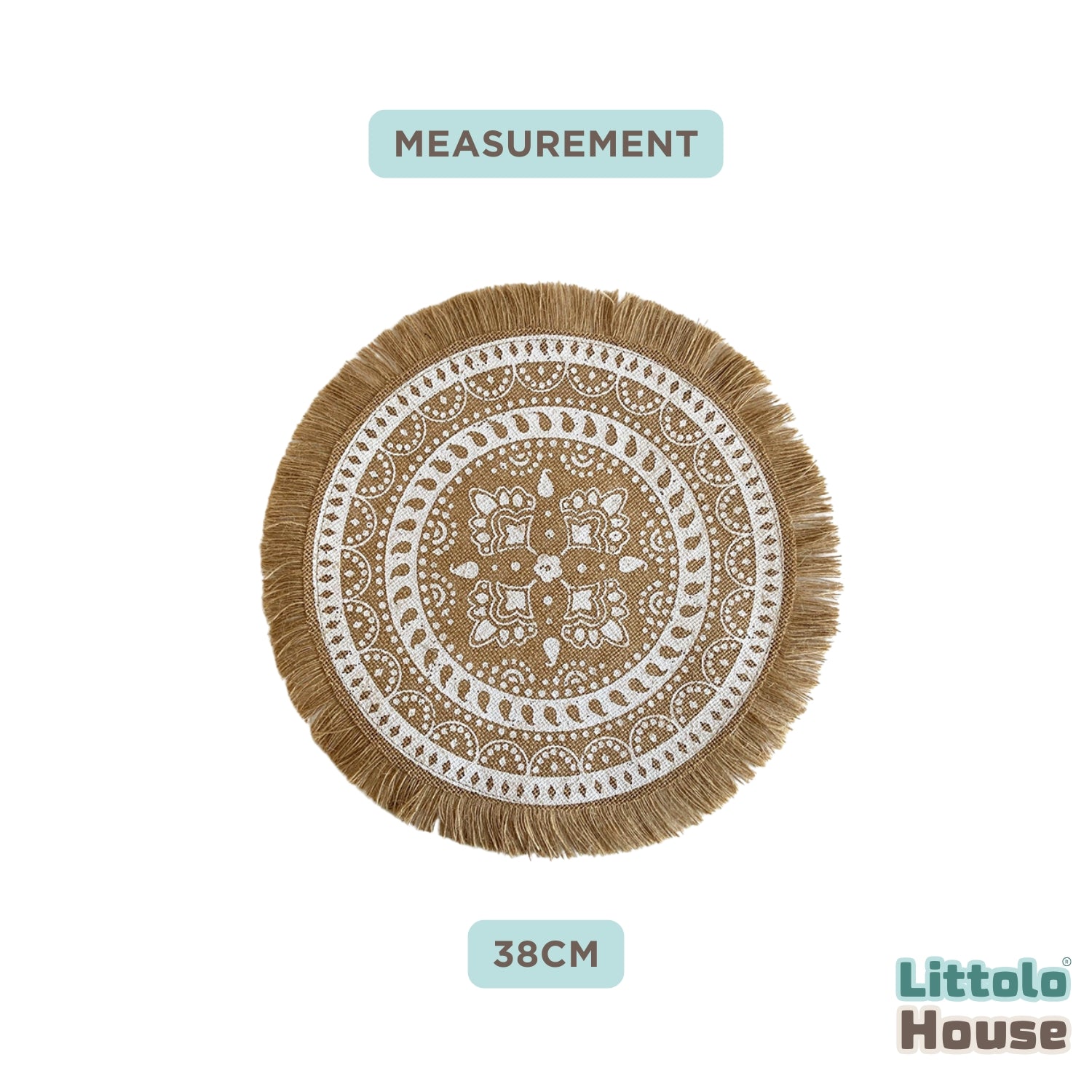 Linen Round Boho Layer| Style 1 | Jute Layer L048 | Khaki