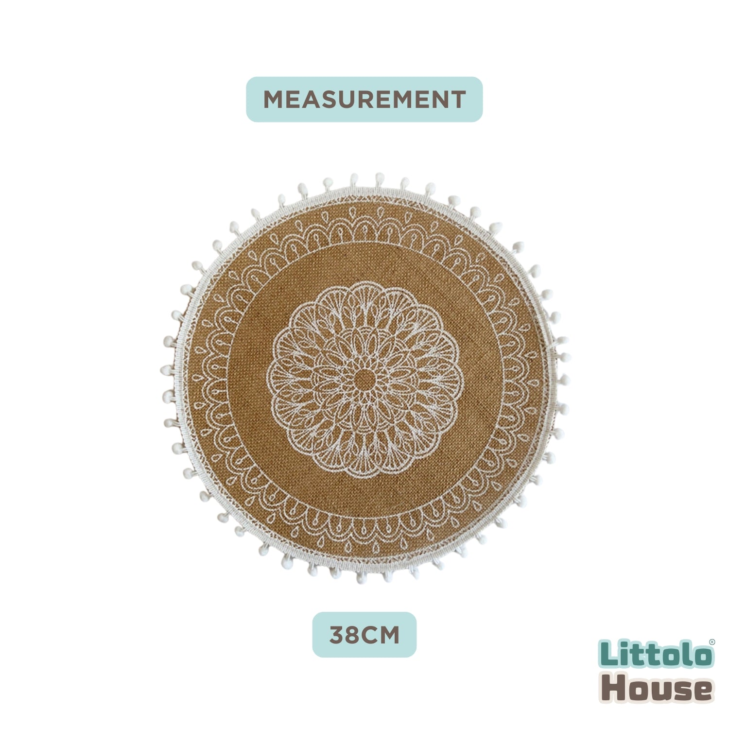 Linen Round Boho Layer| Style 3 | Jute Layer L050 | Khaki