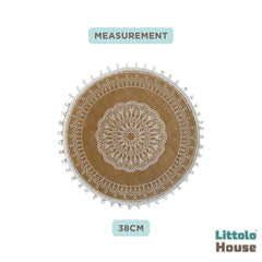 Linen Round Boho Layer| Style 3 | Jute Layer L050 | Khaki