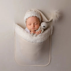 Baby Hat with Pocket Blanket SR098 | NB | Cream