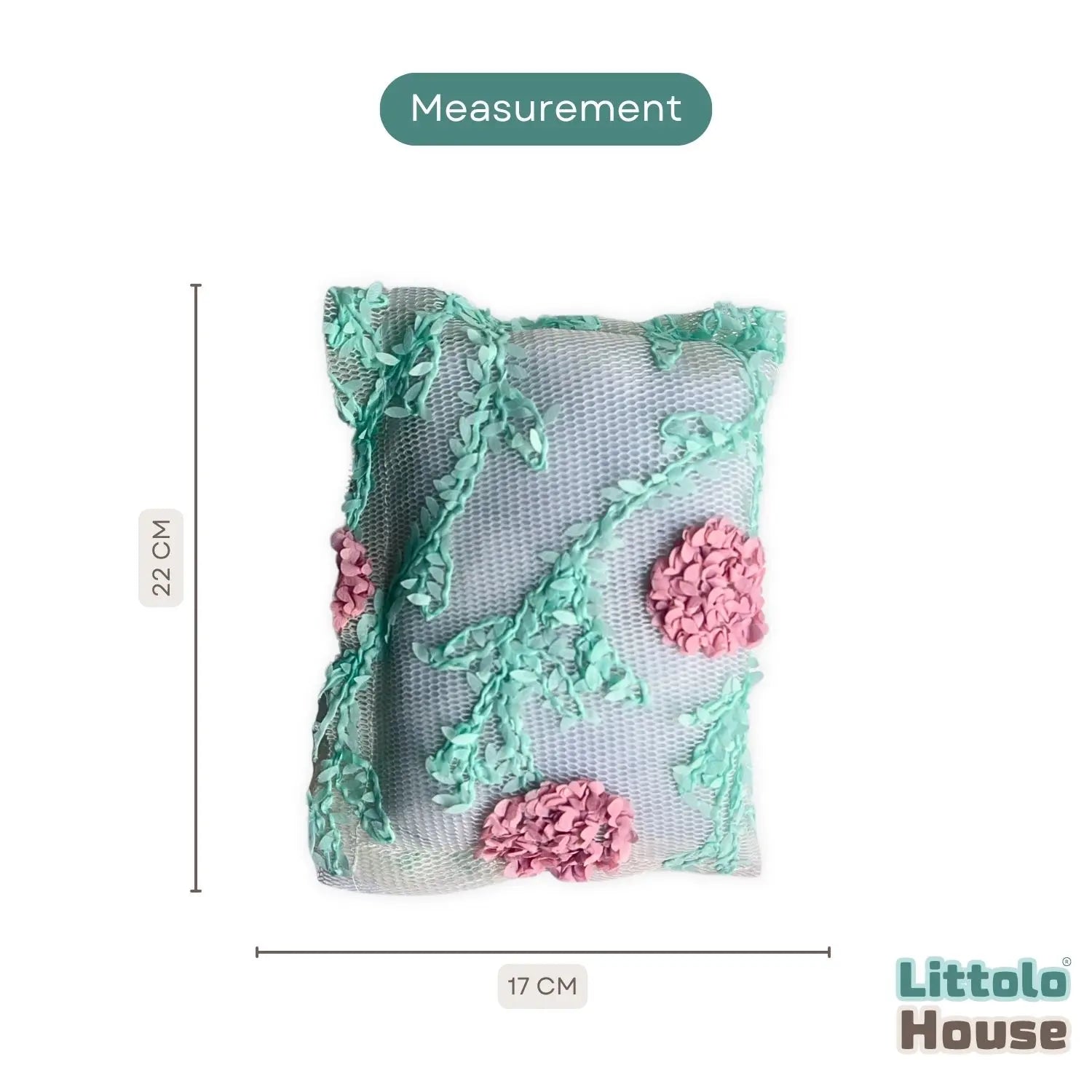Attached Flower Net Pillow P16 Pack of 1 | NB | Off White