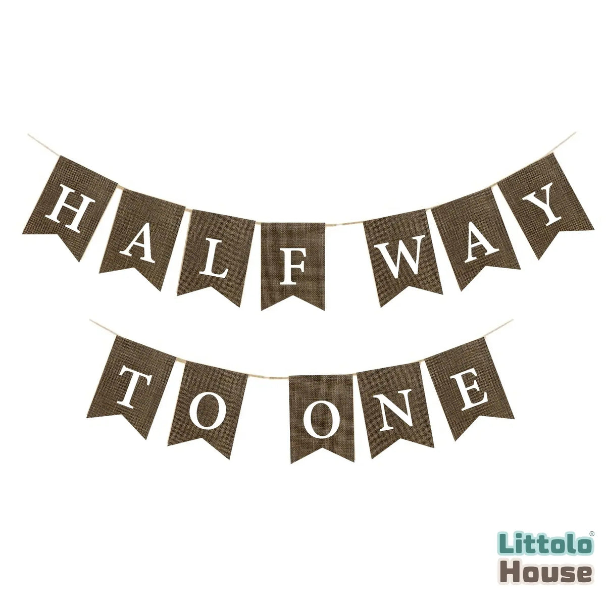 Half Way To One Premium Bunting Banner D202 | Pack of 1 | Khaki