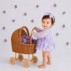 Boho Woven Cane Flower Cart | Cane | Natural Wood