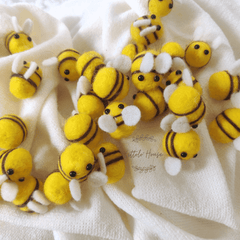 Little Honey Bees Set of 10 | Feltwool | Yellow