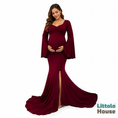 Long Bell Sleeves Gown M044 | M | Cherry
