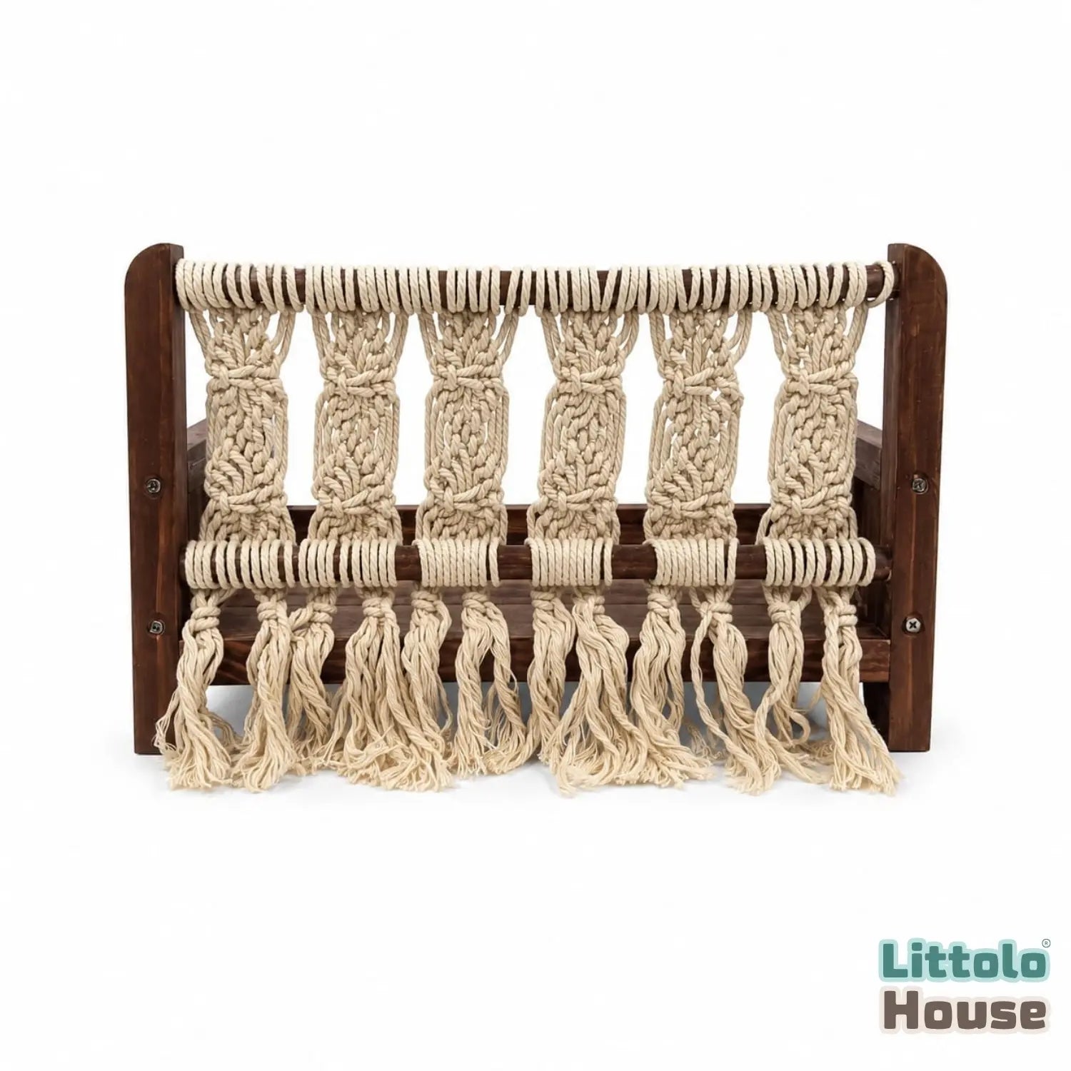 Macrame Sofa Style Bed | Wooden Decorative | Brown