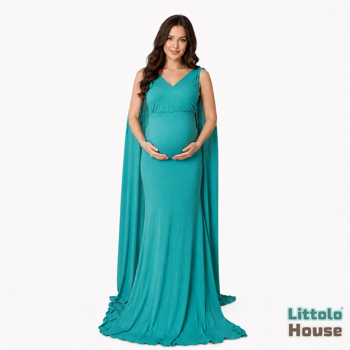 Mermaid Flare M010 Maternity Gown | L | Green
